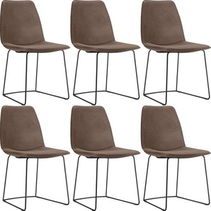 freistil ROLF BENZ Schalenstuhl 117 (6 St), mit schmalem Metallgestell in Schwarz, ohne Armlehne