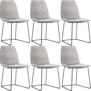 freistil ROLF BENZ Schalenstuhl 117 (6 St), mit schmalem Metallgestell in Schwarz, ohne Armlehne