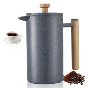 French Press Kaffeemaschine, 1 L Edelstahl Kaffeepresse Teebereiter mit Filter, große doppelwandige isolierter Kaffeebereiter für Camping Reisen Küche Restaurant, Kaffeezubereiter Schwarz BXGPTKFYHBXGCDHOU001V0
