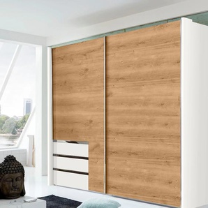 Schwebetürenschrank FRESH TO GO Level Schränke Gr. B/H/T: 200 cm x 216 cm x 65 cm, 2 St., weiß (weiß, plankeneichefarben) Schranksysteme und Schrankserien