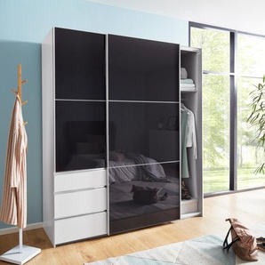 Schwebetürenschrank FRESH TO GO Level Schränke Gr. B/H/T: 200 cm x 236 cm x 65 cm, 2 St., weiß (weiß, grauglas) Schranksysteme und Schrankserien mit Glastüren