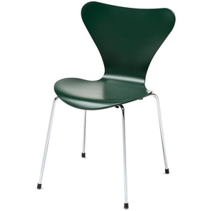 Fritz Hansen Stuhl Der Siebener Evergreen lackiert silber, Designer Arne Jacobsen, 82x50x52 cm