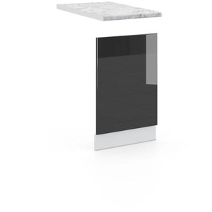 Frontblende Fame-Line, Anthrazit Hochglanz, 45 cm , ap Marmor Vicco