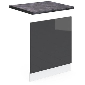 Frontblende R-Line, Anthrazit Hochglanz, 60 cm , ap Anthrazit Vicco