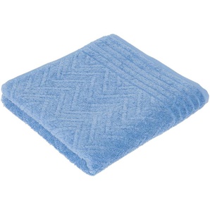 Handtuch FROTTANA Elegance Handtücher Gr. B/L: 50 cm x 100 cm (1 St.), blau (hellblau) Handtücher mit Musterprägung