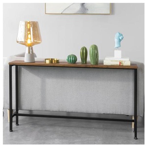 FSB19-N Vintage Konsolentisch Metall Flurtisch Dekotisch Sideboard Beistelltisch Natur/Schwarz bht ca: 120x65x20cm - Sobuy