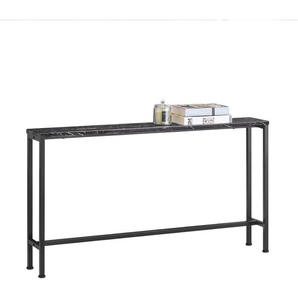 FSB19-SCH Vintage Konsolentisch Metall Flurtisch Dekotisch Sideboard Beistelltisch bht ca. 120x65x20cm Marmor Optik & Schwarz - Sobuy