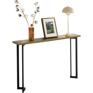 FSB50-PF Vintage Konsolentisch Metall Flurtisch Dekotisch Sideboard schmaler Beistelltisch Sofatisch Natur/Schwarz bht ca: 120x75x20cm - Sobuy