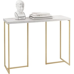 FSB58-G Konsolentisch mit goldenem Metallrahmen Flurtisch Dekotisch Sideboard Beistelltisch Wohnzimmer Eingangsbereich bht ca: 100x75x36cm - Sobuy