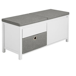 FSR101-W Schuhbank Truhenbank Sitzbank mit Sitzfläche Schuhregal Garderobenbank Dielenbank Bettbank Schuhtruhe Sitzkommode BHT ca.: 91x46x36cm