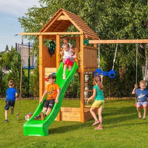 FUNGOO Spielturm FORTRESS Move+, mit Schaukel & Rutsche, Kletterwand