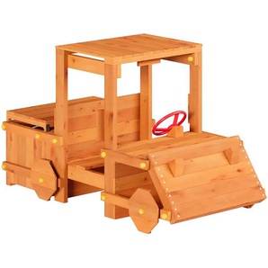FUNGOO Spielturm Garden Buggy, Spielgerät mit kreativem Autokofferraum und Holzdach, Made in Europe