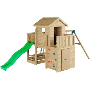 FUNGOO Spielturm Multifort, mit Haus, Veranda, Rutsche und Schaukel, Made in Europe