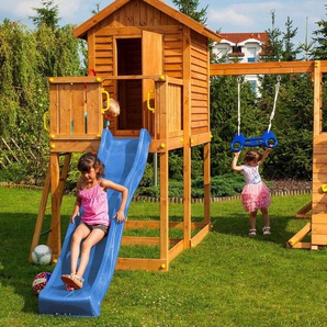 FUNGOO Spielturm My HOUSE Spider+, mit Schaukel & Rutsche, Klettererweiterung, Spielhaus, Sandkasten