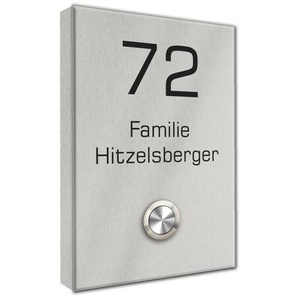 Funk Edelstahl Aufputz Türklingel 110x160mm Premium Titan2