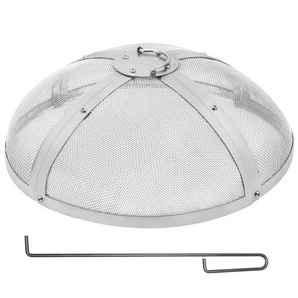 Funkenfang für Feuerschalen φ686 x 185 mm Feuerstellengitter Funkenschutz Edelstahl Funkenhaube 2-mm-Maschenlöcher Feuerschale Funkenschutzhaube Ideal für Feuerstellen Feuerschalen und Kaminen HKWZ201BXGYX20HA9V0