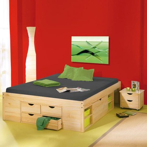 Funktionsbett Claas 140 x 200cm Beige Kiefer massiv - Liegefläche: 140 x 200 cm