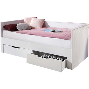 Funktionsbett RELITA Clara, begrenztes Angebot Daybetten Gr. Liegefläche B/L: 90 cm x 200 cm Betthöhe: 25 cm, kein Härtegrad, ohne Matratze, weiß (weiß, weiß) Betten mit Bettkasten ausziehbar auf 180 x 200 cm, 2 Schubladen