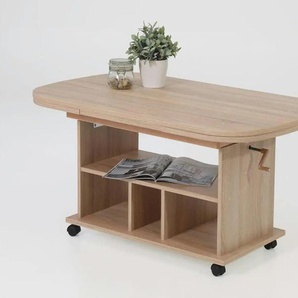 Funktionscouchtisch - holzfarben - Materialmix - 67 cm - 63 cm - cm 67,0 | Möbel Kraft