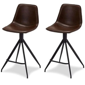 Furnhouse Barstuhl 2er-Set Isabel - braun - Materialmix - 48 cm - 98 cm | Möbel Kraft