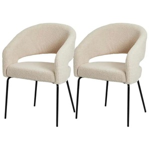 Furnhouse Esszimmerstuhl 2er-Set - beige - Materialmix - 57 cm - 81 cm | Möbel Kraft