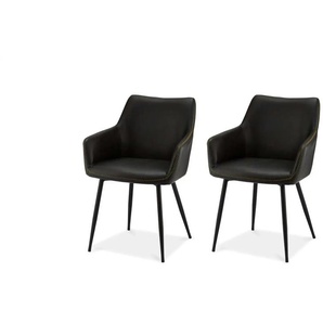 Furnhouse Esszimmerstuhl 2er-Set  Maria ¦ schwarz ¦ Maße (cm): B: 56 H: 81