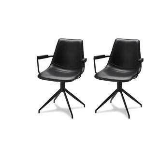 Furnhouse Esszimmerstuhl 2er-Set - schwarz - Materialmix - 59 cm - 85 cm | Möbel Kraft