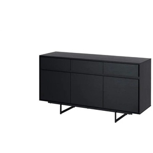 Furnhouse Sideboard - schwarz - Materialmix - 155 cm - 82 cm | Möbel Kraft
