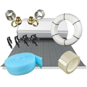 Fußbodenheizung Set Tackersystem Warmwasser Rolljet Dämmung Aluverbundrohr pe-rt 30 m² Fußbodenheizung