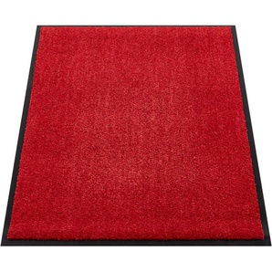 Fußmatte ANDIAMO Super Wash & Clean Teppiche Gr. B/L: 90 cm x 120 cm, 7 mm, 1 St., rot Fußmatten einfarbig Teppiche Schmutzfangmatte, Uni Farben, Herbst &, rutschhemmend, waschbar