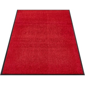 Fußmatte ANDIAMO Super Wash & Clean Teppiche Gr. B/L: 90 cm x 150 cm, 7 mm, 1 St., rot Fußmatten einfarbig Teppiche Schmutzfangmatte, Uni Farben, Herbst &, rutschhemmend, waschbar
