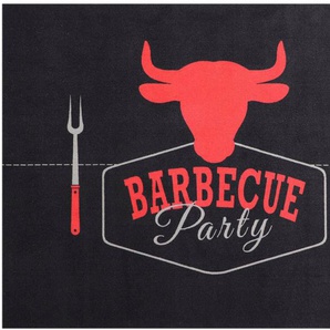 Primaflor-Ideen in Textil Fußmatte BBQ Grillunterlage BARBECUE schwarz, rechteckig, Höhe: 5 mm, Grillmatte ideal als Bodenschutz, ruschhemmend, waschbar