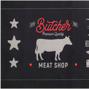 Primaflor-Ideen in Textil Fußmatte BBQ Grillunterlage BEEF, rechteckig, Höhe: 5 mm, Grillmatte ideal als Bodenschutz, ruschhemmend, waschbar
