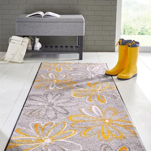 Fußmatte HEINE HOME Teppiche Gr. B/L: 115 cm x 175 cm, 7 mm, 1 St., grau (grau, gelb) Fußmatten gemustert