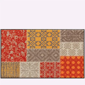Fußmatte HEINE HOME Teppiche Gr. B/L: 60 cm x 80 cm, 7 mm, 1 St., orange (terra, taupe) Fußmatten gemustert