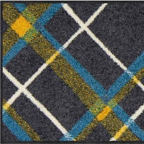 Fußmatte SALONLOEWE Teppiche Gr. B/L: 30 cm x 100 cm, 7 mm, 1 St., gelb (anthrazit, gelb) Fußmatten gemustert