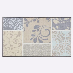 Fußmatte SALONLOEWE Teppiche Gr. B/L: 60 cm x 180 cm, 7 mm, 1 St., blau (hellblau, taupe, bedruckt) Fußmatten gemustert