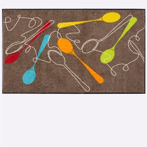 Fußmatte SALONLOEWE Teppiche Gr. B/L: 60 cm x 85 cm, 7 mm, 1 St., bunt (taupe, bunt) Fußmatten gemustert
