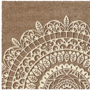 Fußmatte SALONLOEWE Teppiche Gr. B/L: 75 cm x 100 cm, 7 mm, 1 St., grau (taupe) Fußmatten gemustert