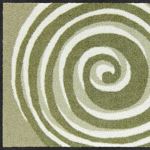 Fußmatte SALONLOEWE Teppiche Gr. B/L: 75 cm x 120 cm, 7 mm, 1 St., grün (grün, ecru) Fußmatten gemustert