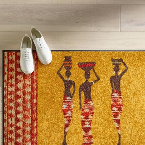 Fußmatte SALONLOEWE Teppiche Gr. B/L: 75 cm x 120 cm, 7 mm, 1 St., orange (terra, gemustert) Fußmatten gemustert