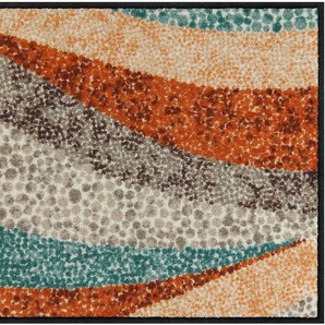 Fußmatte SALONLOEWE Teppiche Gr. B/L: 75 cm x 150 cm, 7 mm, 1 St., orange (taupe, terra) Fußmatten gemustert