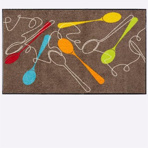 Fußmatte SALONLOEWE Teppiche Gr. B/L: 75 cm x 190 cm, 7 mm, 1 St., bunt (taupe, bunt) Fußmatten gemustert