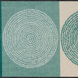 Fußmatte SALONLOEWE Teppiche Gr. B/L: 75 cm x 190 cm, 7 mm, 1 St., grün (grün, ecru) Fußmatten gemustert