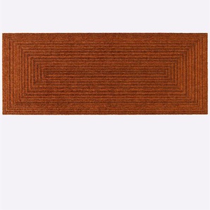 Fußmatte SALONLOEWE Teppiche Gr. rund Ø 85 cm, 7 mm, 1 St., orange (terra) Fußmatten gemustert