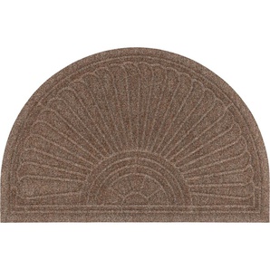 Fußmatte WASH+DRY BY KLEEN-TEX DUNE Halfmoon taupe Teppiche Gr. B/L: 55 cm x 85 cm, 8 mm, 1 St., braun Fußmatten einfarbig Schmutzfangmatte, rutschhemmend, In- und Outdoor geeignet, waschbar