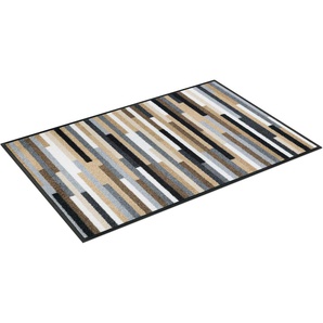 Fußmatte WASH+DRY BY KLEEN-TEX Mikado Stripes Teppiche Gr. B/L: 60 cm x 240 cm, 7 mm, 1 St., beige (natur) Schmutzfangläufer Schmutzfangläufer, modernes Streifen Design, rutschhemmend, waschbar