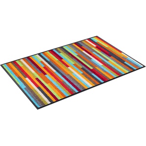 Fußmatte WASH+DRY BY KLEEN-TEX Mikado Stripes Teppiche Gr. B/L: 60 cm x 240 cm, 7 mm, 1 St., bunt (multicolor) Designer Fußmatten Schmutzfangläufer, modernes Streifen Design, rutschhemmend, waschbar