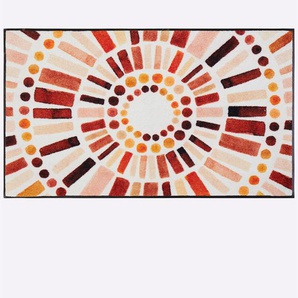 Fußmatte WASH+DRY BY KLEEN-TEX Teppiche Gr. B/L: 115 cm x 175 cm, 7 mm, 1 St., orange (terra, beige) Fußmatten gemustert