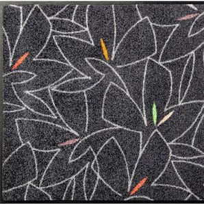 Fußmatte WASH+DRY BY KLEEN-TEX Teppiche Gr. B/L: 60 cm x 180 cm, 7 mm, 1 St., grau (anthrazit, gemustert) Fußmatten gemustert